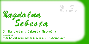 magdolna sebesta business card